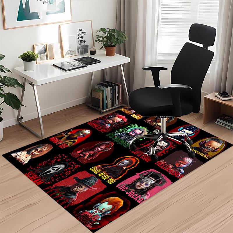 Halloween Horror Printed Carpet, for Office Chair Living Room Bedroom Kitchen Room Decor Gifts.
