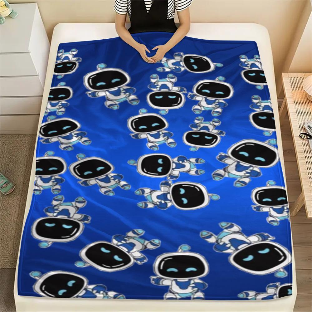 1PC ASTRO BOT Patterned Flannel Blanket Suitable For All Seasons for Home Decor Warmth and Comfort Gifts Holiday Present