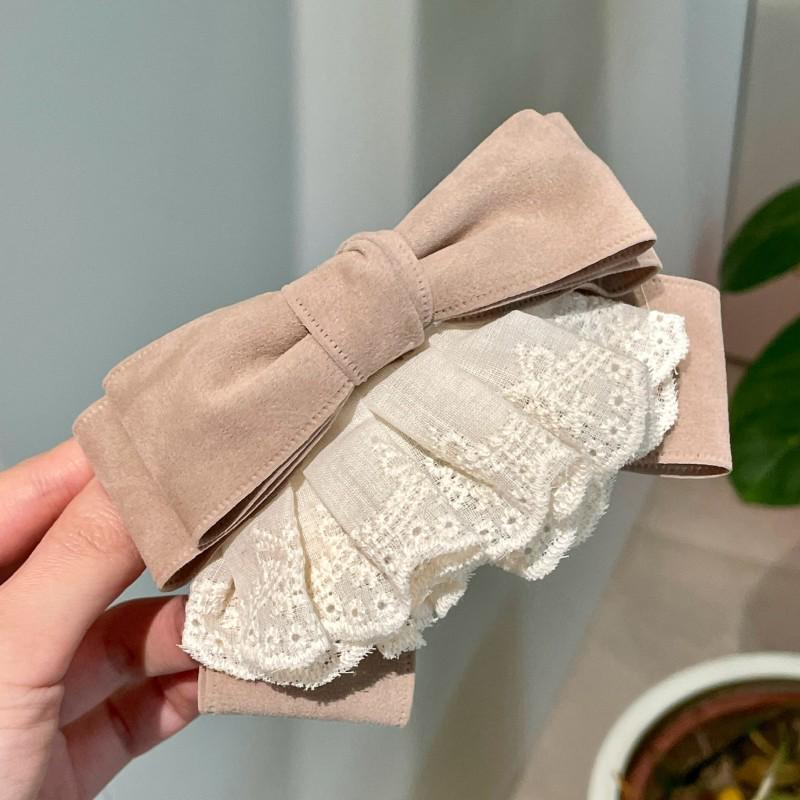 

Elegant French Retro Lace Bow Hair Clip for Women – High-End Spring Hairpin