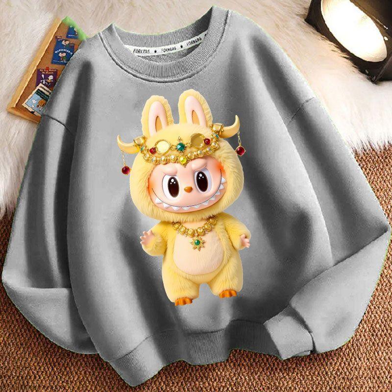 Barneklær Sweatshirts for vår og høst, Langermede løse sweatshirts for gutter og jenter