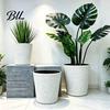 Lightweight Durable Plant Container Large Tall Resin Planter, Thickened Faux Stone Pot with Embossed Nordic Style Planter Texture, Modern Decorative