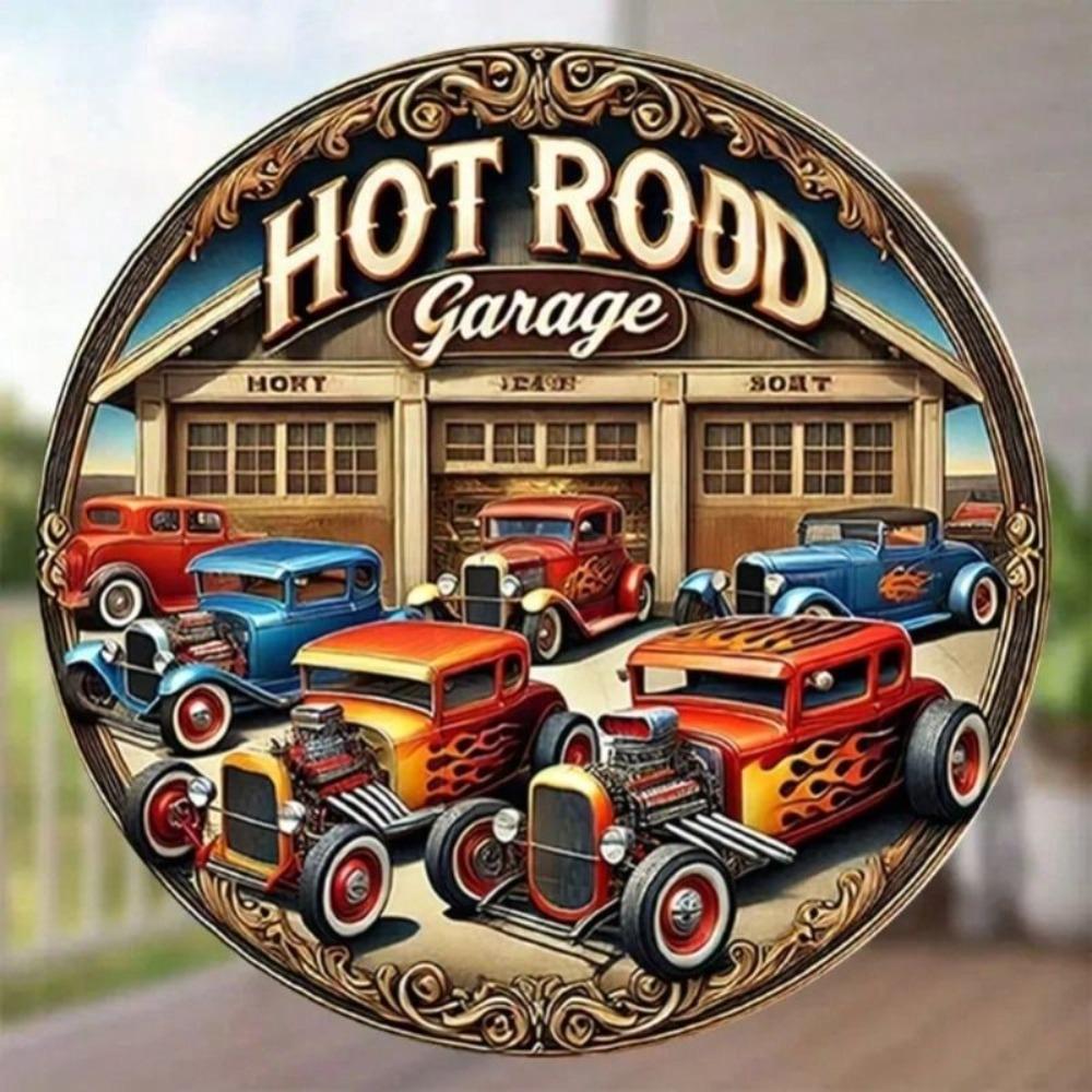 Vintage Hot Rod Metallväggkonst Retro Garage Bar Skylt