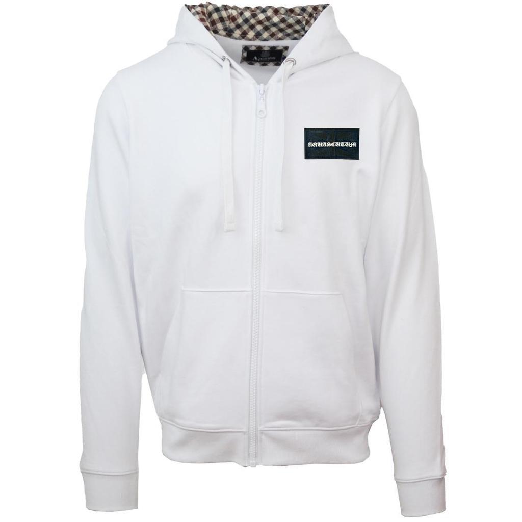 Aquascutum Men's Box Logo Full Zip Hoodie