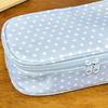 High Quality Blue Polka Dot Pencil Case Large Opening Design Large Capacity Pen Bag Stationery Storage Bag Students
