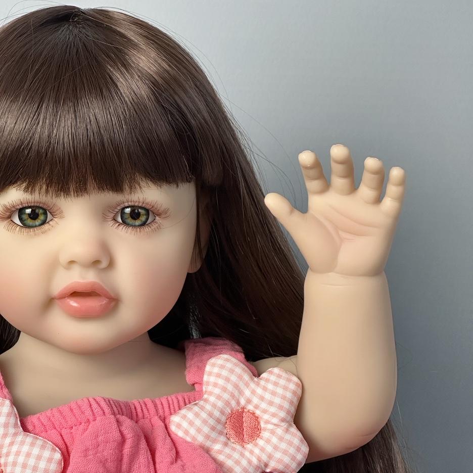 BZDOLL 55 CM Soft Silicone Reborn Baby Girl Doll Toy Lifelike 22 Inch Princess Toddler Art Bebe Birthday Gifts for Child