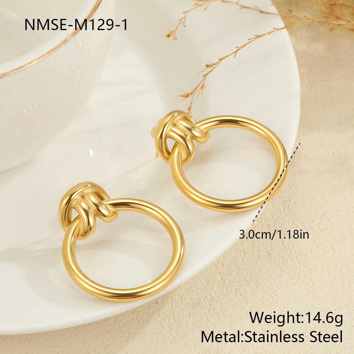 GEMCHIC Women s Fashion Geometric Stainless Steel Hoop Earrings for Women Trendy Simple Stud Earrings Jewelry