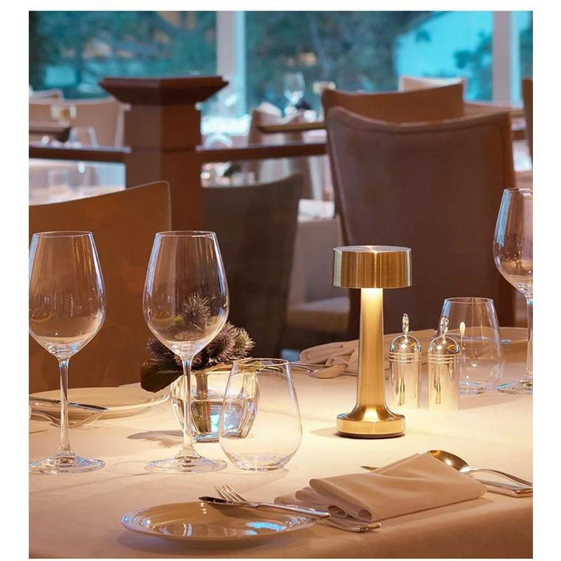 Portable LED Table Lamp, 3-Levels Brightness Metal Desk Lamp 3 Color Touch Control Rechargeable Night Light USB Outlet Extender Lamp Bedside Lamp