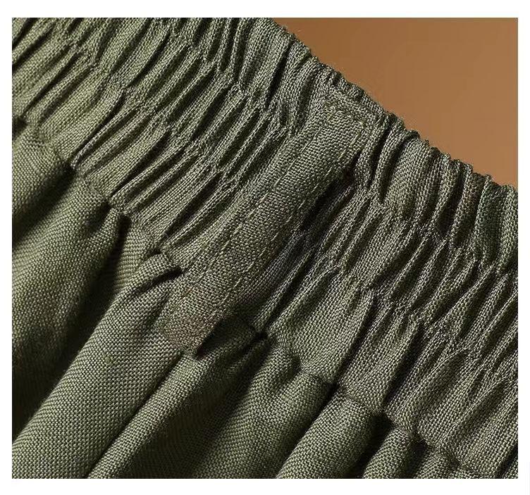 Pantaloni Largi de Damă cu Talie Înaltă din Bumbac și In - Subțiori, Croială Largă, Stil Casual de Vară