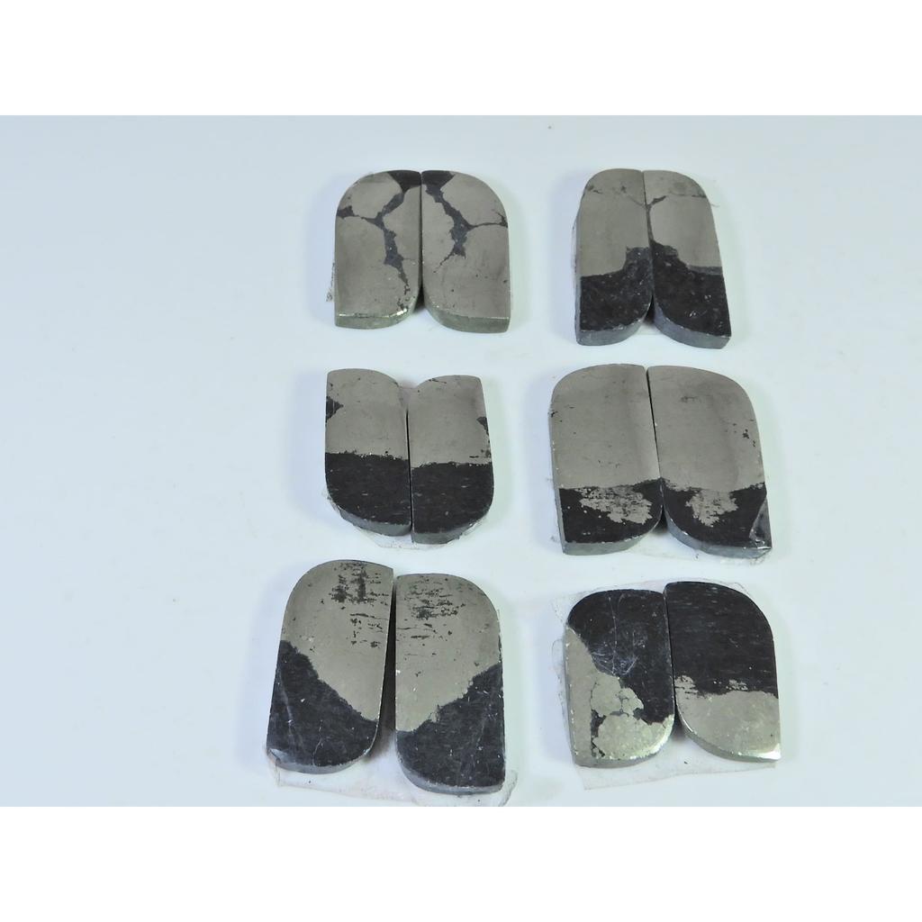 Natural Apache Gold Pyrite Matched Pair Fancy Loose Gemstone 6 Pair Lot C-1334