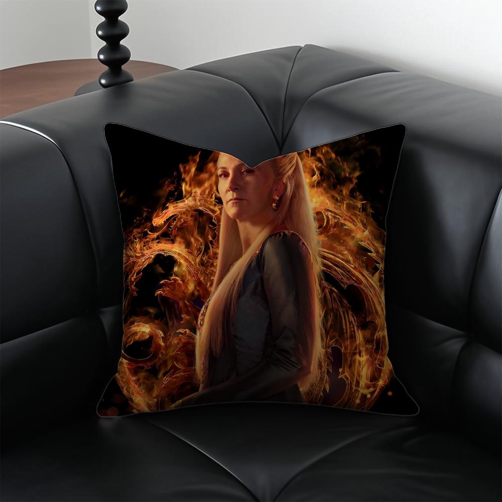 rRhaenys Targaryen Pillow TV Drama Cushion Cover Pillow Case Antidustmite Invisible zipper silky plush cushion