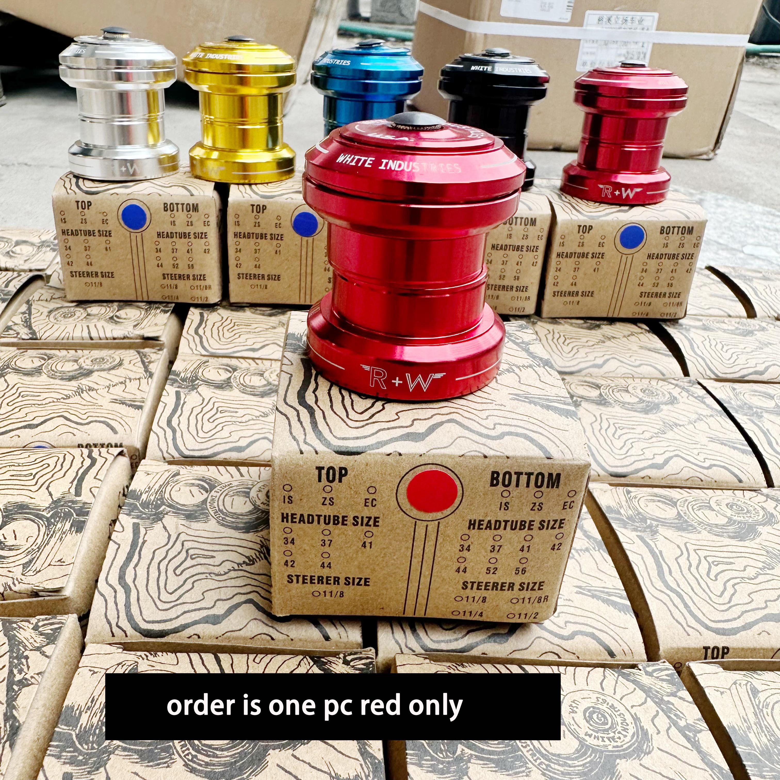 WHITE INDUSTRIES Bicycle Headset EC34/EC34 MTB Bowl Group, Aluminum Alloy 1-1/8  28.6mm Straight Cone Tube Fork Bike Frame EC34EC34 red