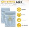 100 Pcs Anti Static Bags Resealable ESD Shielding Bag with Labels for Hard Drive HDD SSD Electronic Device Silver Gray