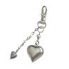 Silver Love Heart Purse Pendant Versatile Silver Heart Bag Accessory Elegant Heart Pendant Bag Hanging Adornment