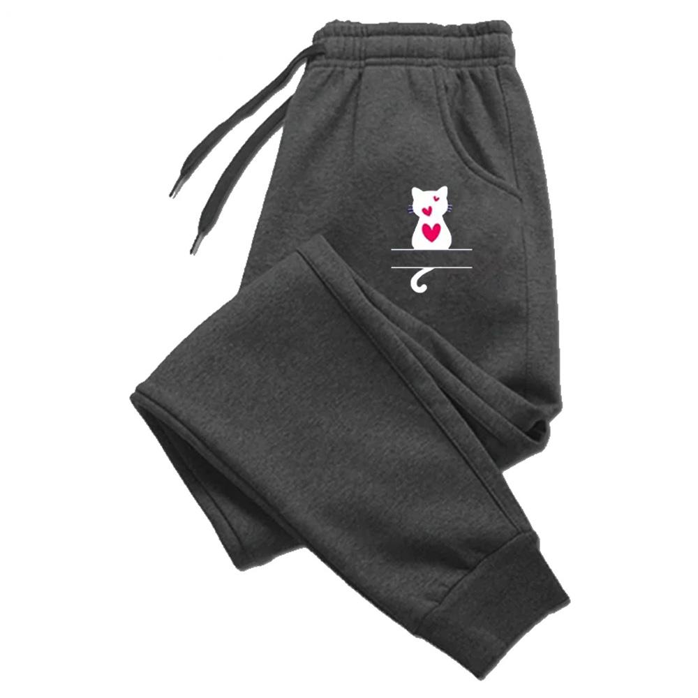 Womens Sweatpants Cute Cat Printing Daily Casual Tracksuit Trousers Sports Jogging Pants Hot Sale Versatile Summer Street Pants
