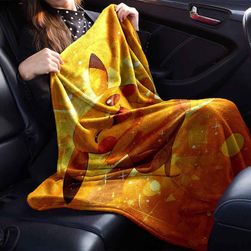 1pc Pikachu Sparkle blanket Lightweight Flannel Throw for Sofa Bed Travel Camping Livingroom Office Couch Chair