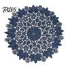 Kitchen Utensil Pads Round Lace Doily, Dark Blue Floral Placemat, Embroidered Table Doilies Mat, Heat-resistant for Home Decoration Dish Mats