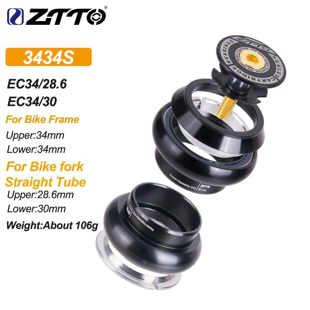 ZTTO MTB Road Bike Internal Threadless Headset SEMI-INTEGRATED CNC Headset 1 1/8"-1 1/2" Sealed Bearing Straight Tapered Fork