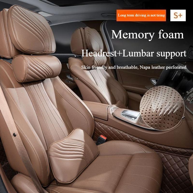 Premium Memory Cotton Neck Pillow for Car Headrest Automotive Waist Cushion Set Comfortable Neck Protection Car Neck Cushion