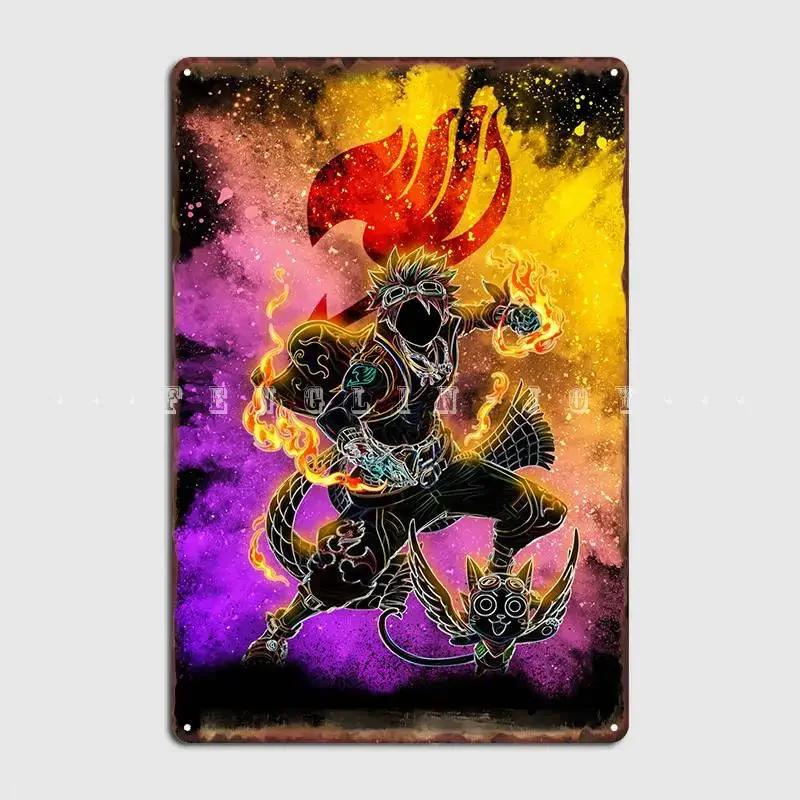Natsu Dragneel Poster Metal Plaque Club Home Pub Garage Funny Plaques Tin Sign Poster