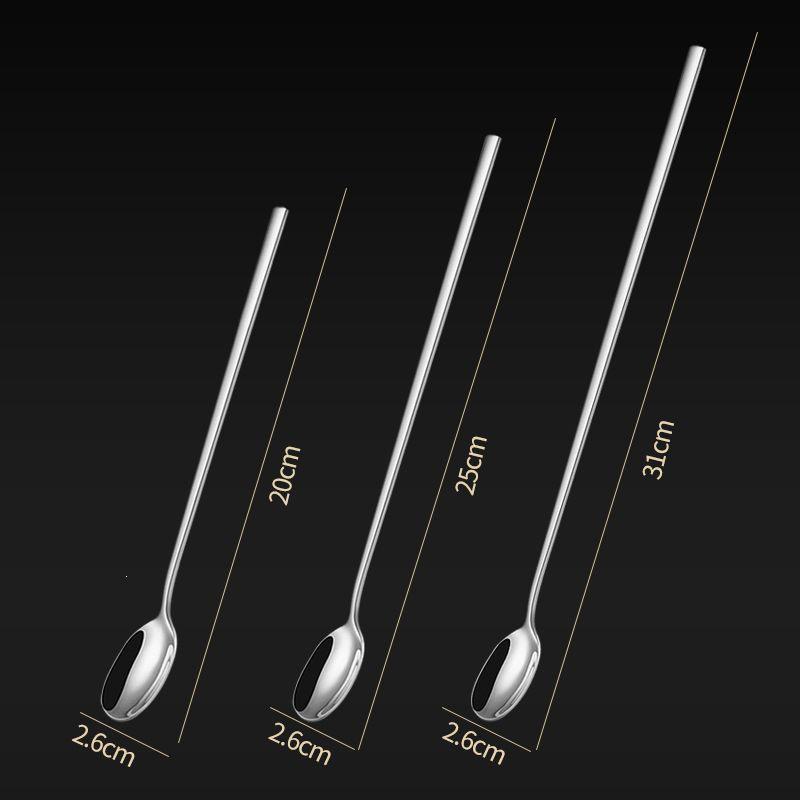 304 Stainless Steel Long Handle Stirring Spoon - Ideal for Ice, Coffee, Milk Tea, Honey, and Seasoning.