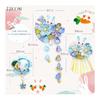 JZOON 3-Piece Hair Accessory Set for Kimono, Hakama, Yukata - Tsumami Zaiku Flower Kanzashi with Bell, Handmade for Coming-of-Age Ceremony,