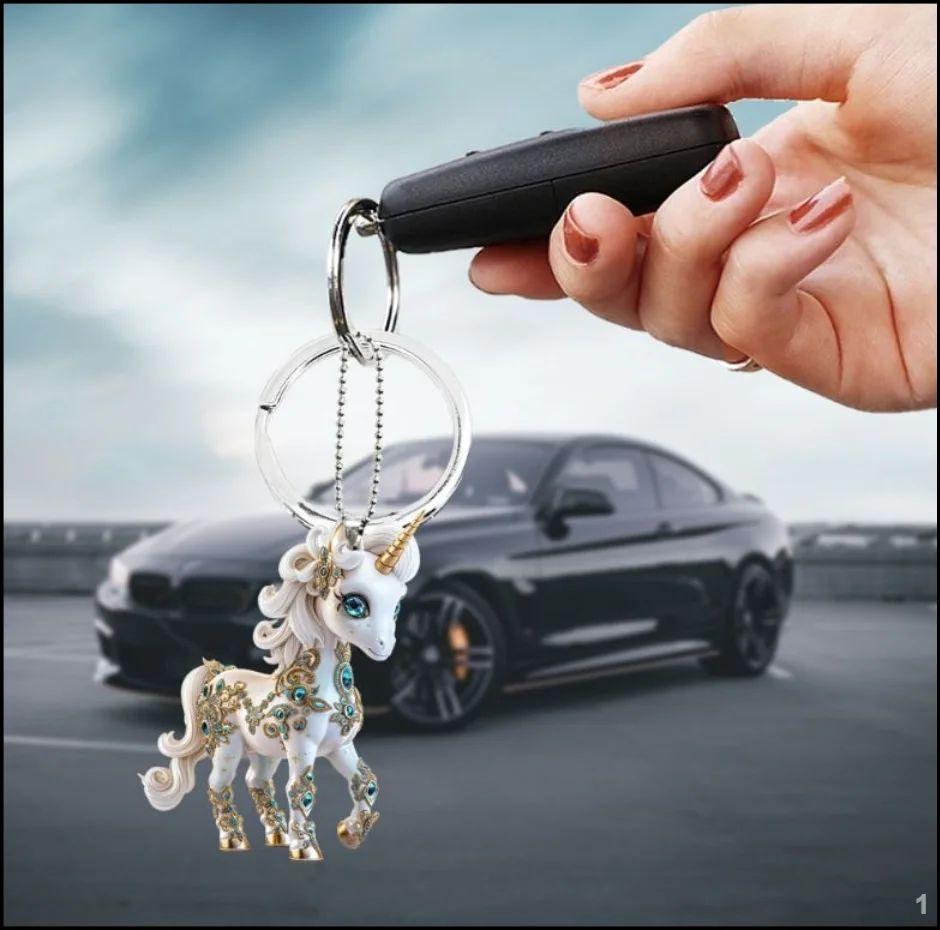 

Популярні за кордоном Акрилові Персоналізовані Креативні Пласкі 12 Брелоків-Прикрас та Прикрас для Авто One Size чорний