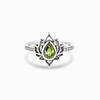 Vintage Distressed Flame Lotus Waterdrop Ring With Cubic Zirconia Stones Elegant Floral Design Jewelry For Women