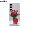 For Samsung S24 FE Case Stylish Flowers Painted Cover Clear Silicone Phone Case for Samsung Galaxy S24 S24FE Soft Shell Fundas