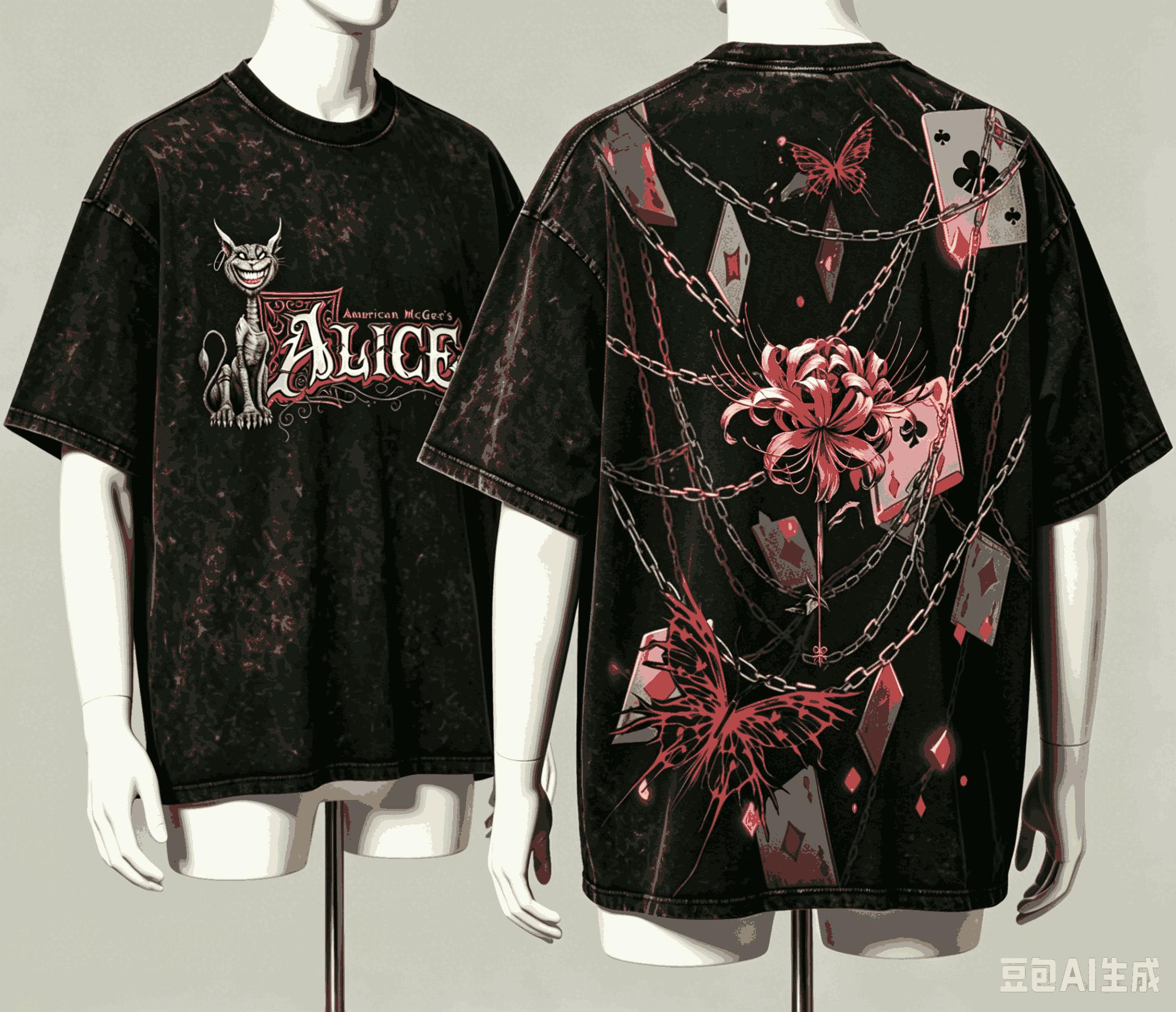 Alice Madness Washed T-shirt 2026 New Model personality Clothes shirt Year round clothing Retro Fashion Vintage Loose gift L