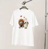 Cute Cats Graphic T Shirt Funny Lion&Bunny Cat Short-sleeved Tee Casual Vintage Fashion Top for Cat Lover Trendy Street Wear