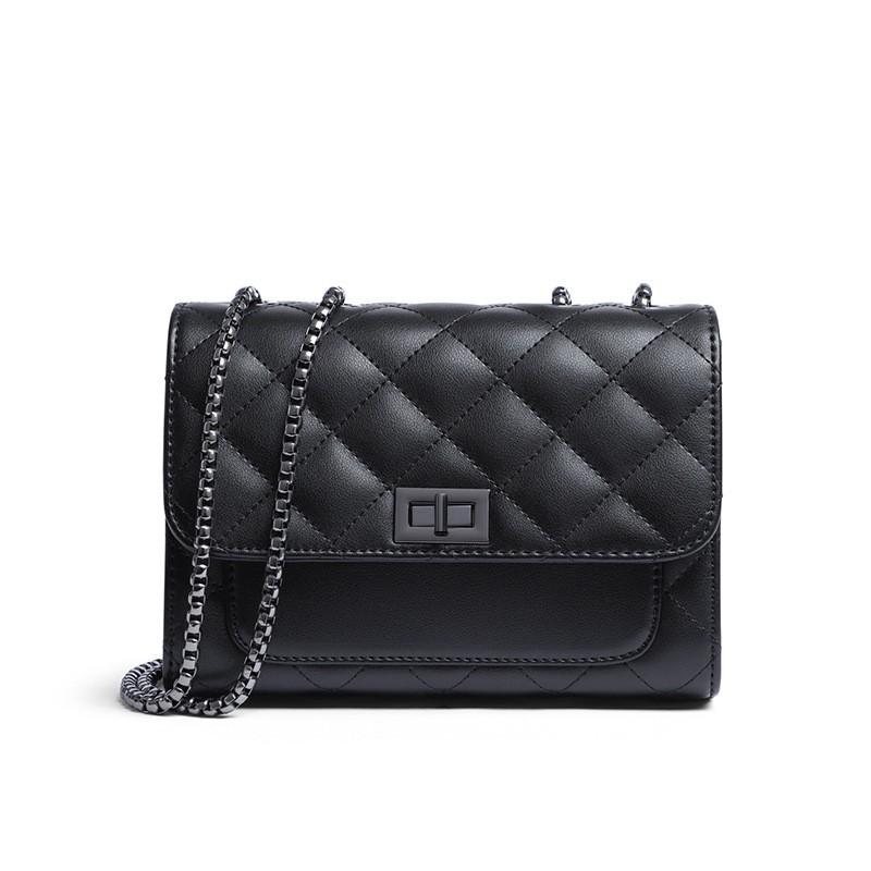 Womens Genuine Leather Crossbody Bag Small Square Shoulder With Chain Strap Street Style