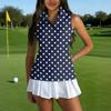 Camiseta de Golf sin Mangas para Mujer con Cuello de Cremallera y Estampado, Camiseta sin Mangas Deportiva para Deportes y Actividades al Aire Libre