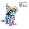 3D Printed Wizard Cat Articulated Cat Ornament with Detachable Wizard Hat Interactive Desktop Pet Stress Relief Toy for Home Office Decoration