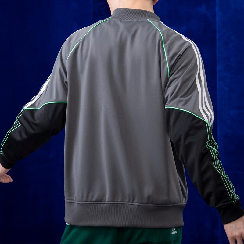 Adidas Originals Long Sleeve Sports Jacket Men Jackets Gray HI3002