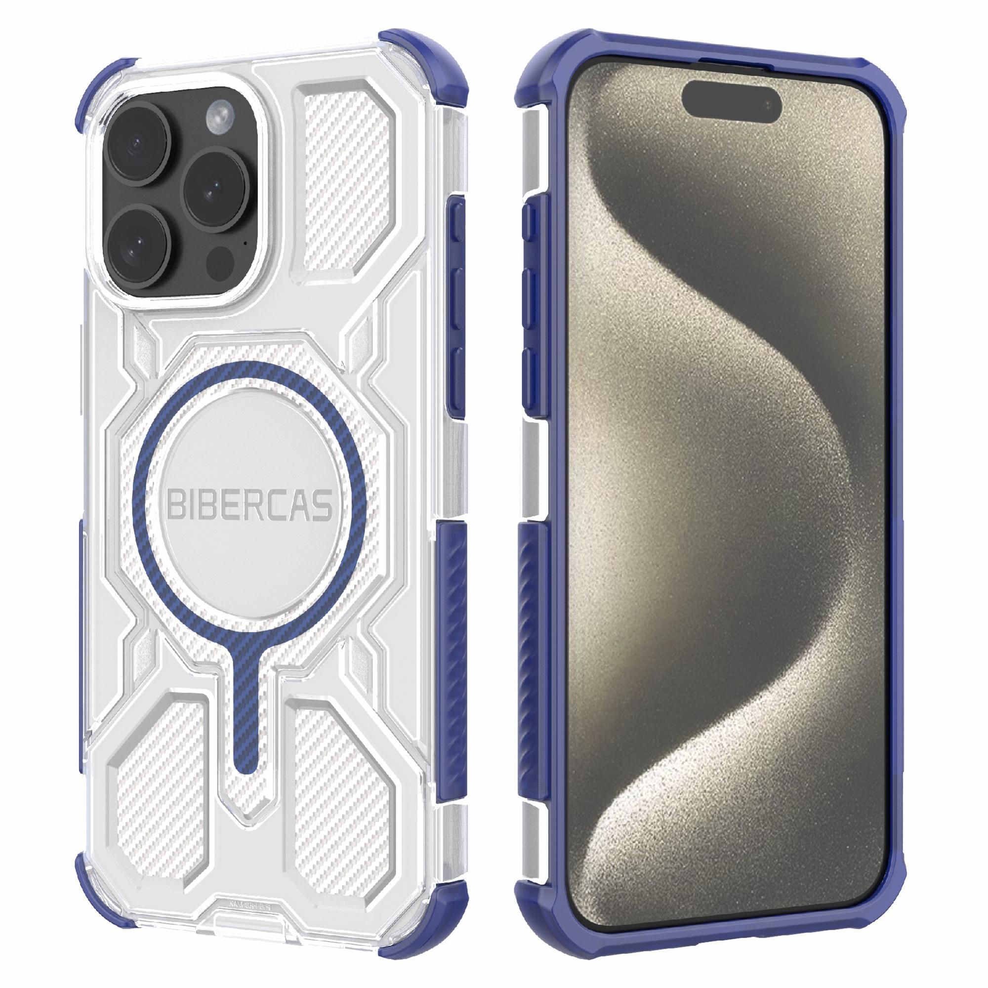 

BIBERCAS J-16 Transparent Series For iPhone 15 Pro Max Case Compatible with MagSafe TPU+PC Phone Cover