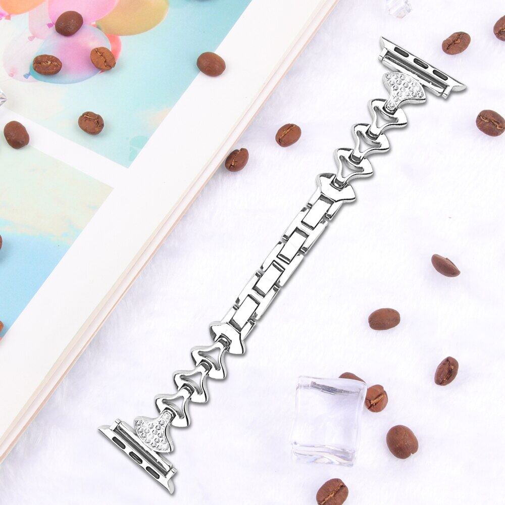 

Women Diamond Strap For Apple Watch Series 10 9 8 7 6 SE 5 4 3 2 stainless steel band for iwatch 46mm 41mm 45mm 40mm 44mm 49mm 42mm 38mm iwatch 38mm 40mm 41mm срібний
