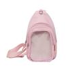 New Fashion Female Ita Sling Bag Casual Waterproof Nylon Chest Bags Single Shoulder Crossbody Pouch Clear Window Anime Pin Bag
