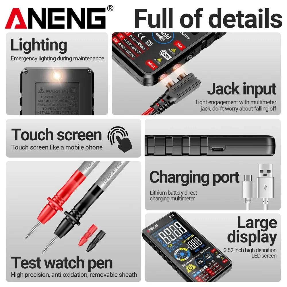 ANENG 615 Multimeter Counts NCV Meter Battery Smart Touch Multitester AC/DC Current Voltage Tester 6000 Charging Instrument Tool