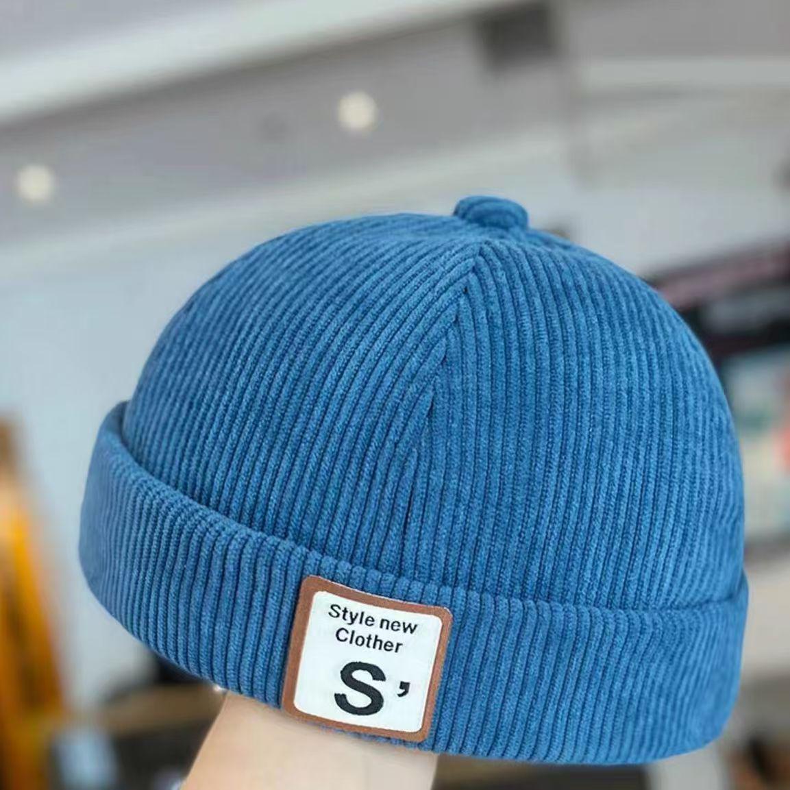 

Дитяча ретро вельветова кепка-новинарка з літерною етикеткою - Унісекс дитячий капелюх-диня в стилі династії Цін 48-52cm (1-5 years)