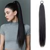 Long Straight Ponytail Extensions with Elastic Ties, Perfect for Elegant Everyday Wear And All Saints' Day Hair Additions