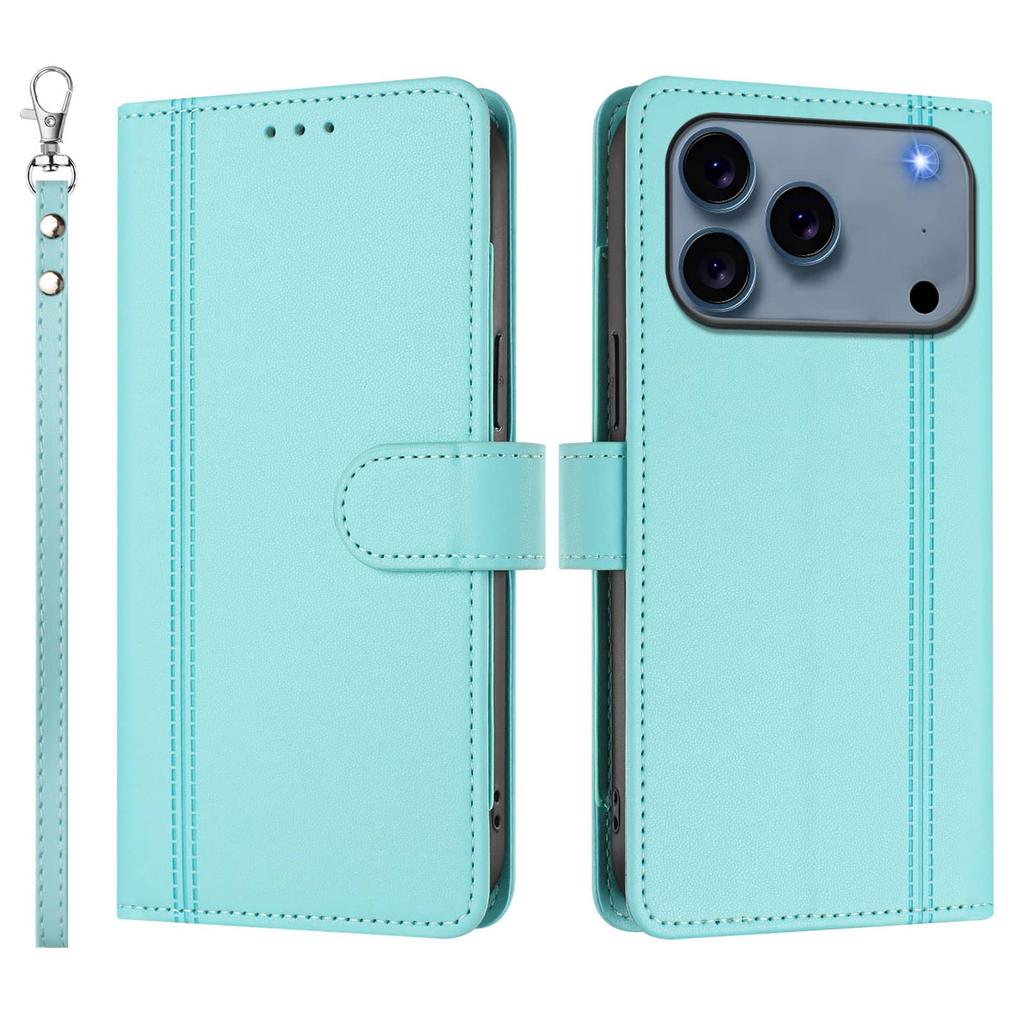 Flip Wallet Case for iPhone 17 16 Pro Max 17e 16e Air, Leather Card Holder Cover with Magnetic Clasp, Stand, Shockproof Case