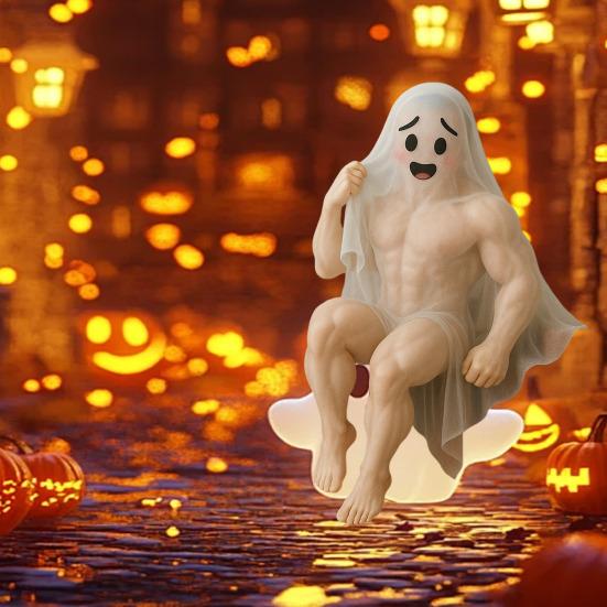 Funny Ghost Statue Creepy Parties Festivals Ornaments Halloween Decoration for Dark Romanticists Gothic Collectors