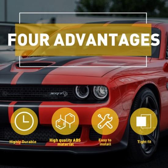 Pair  Front Headlight Bezel Lamp Cover Trim Set For 2015- Dodge Challenger