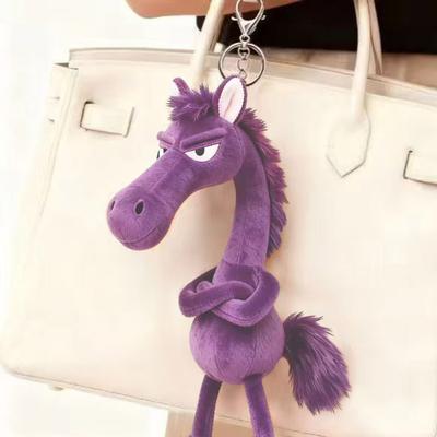 Plush Horse Bag Charm 2026 Year of The Horse Keychain Car Rearview Mirror Pendant Soft Pony Doll for Good Luck
