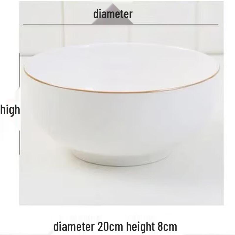 Gold Inlaid Jade Hand-Painted Bone China Soup Bowl