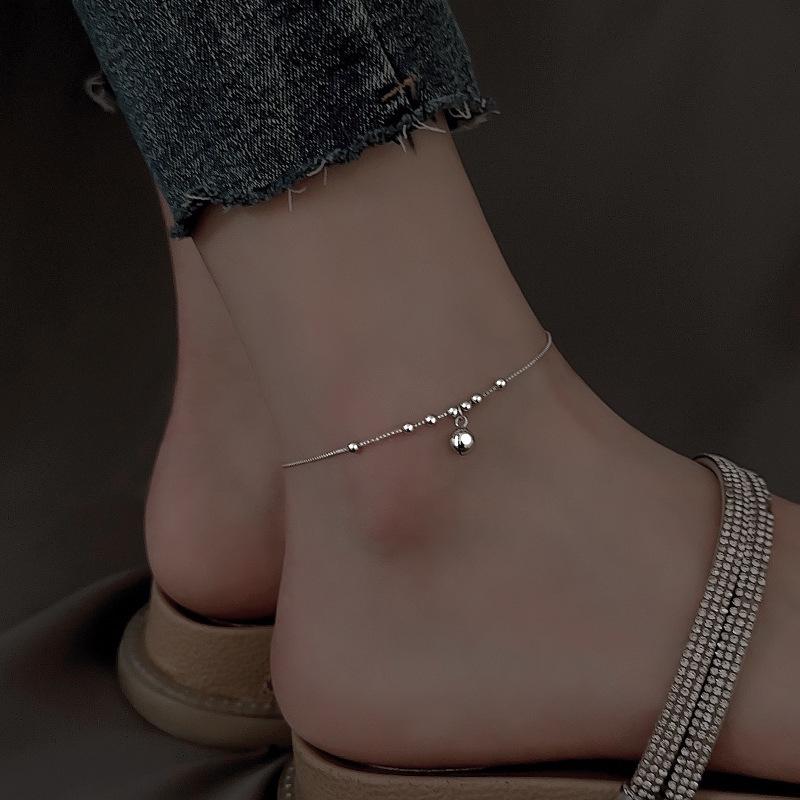 Women's Exotic Minimalist Bead Bell Anklet - Trendy High-End Foot Chain