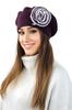 Orchid Winter Women' Beret with Rabbit Decoration Purple