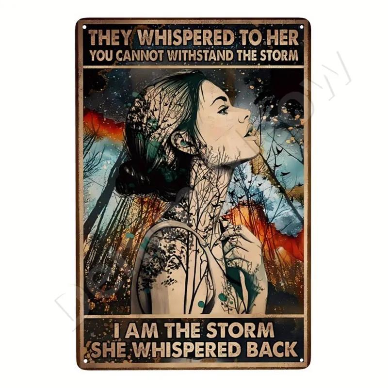 Bądź łaskawy dla swojego umysłu Retro Blaszane Znaki Inspirujące Cytaty Sztuka Ścienna Znak Muza Vintage Wystrój Domu Pokoju Ogrodu Hipisowska Dziewczyna Plakat