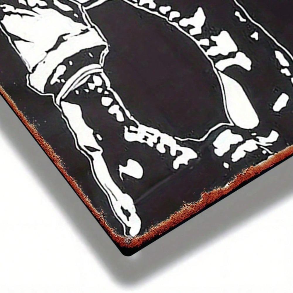 1pc Punk Metal Sign Oi! Oi! Black & Red Iron Poster, Rock Wall Decor for Garage Bar Home, Sturdy 2D Flat
