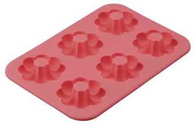 Kai Corporation Silicone Donut 6 260 X 180 X Silicone WDC1001 Mold, Ponde, Cavities, DL-6246, 29mm, Pink, Rubber, China,